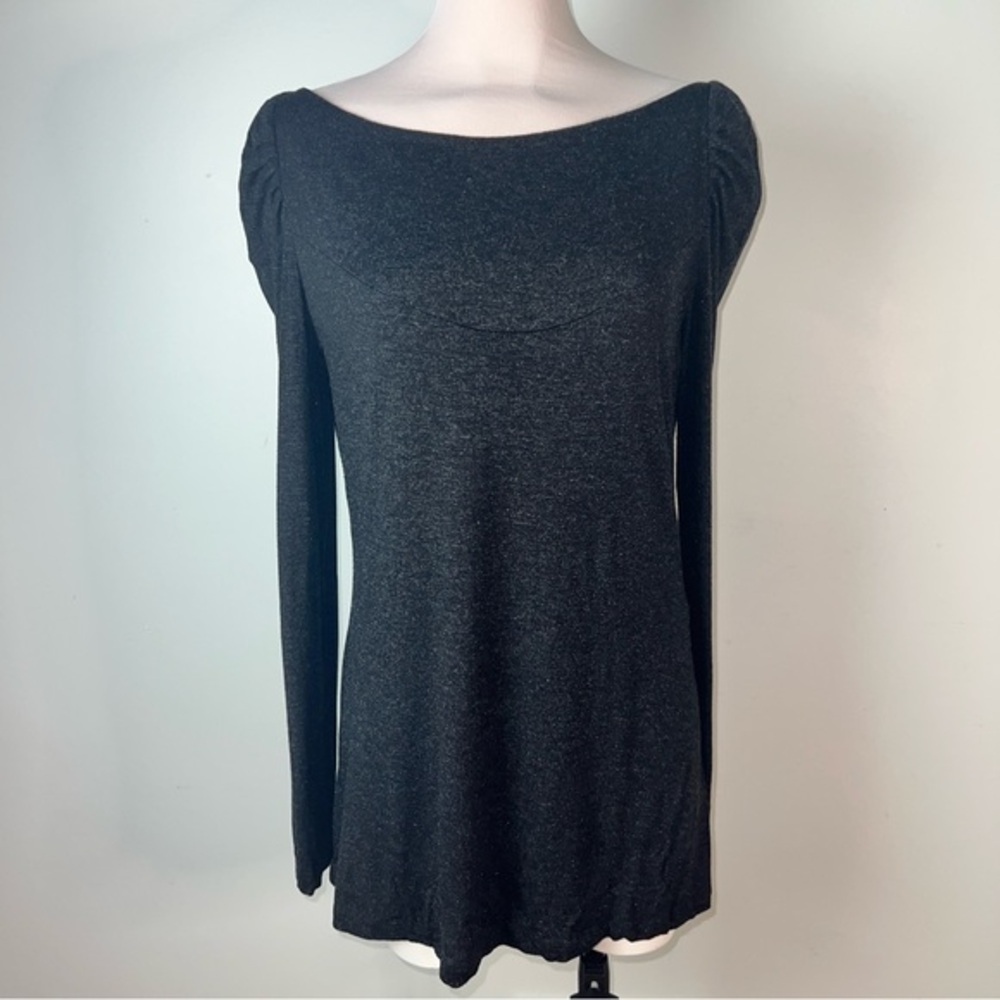 Bisou Bisou Black Shimmer Tunic Top